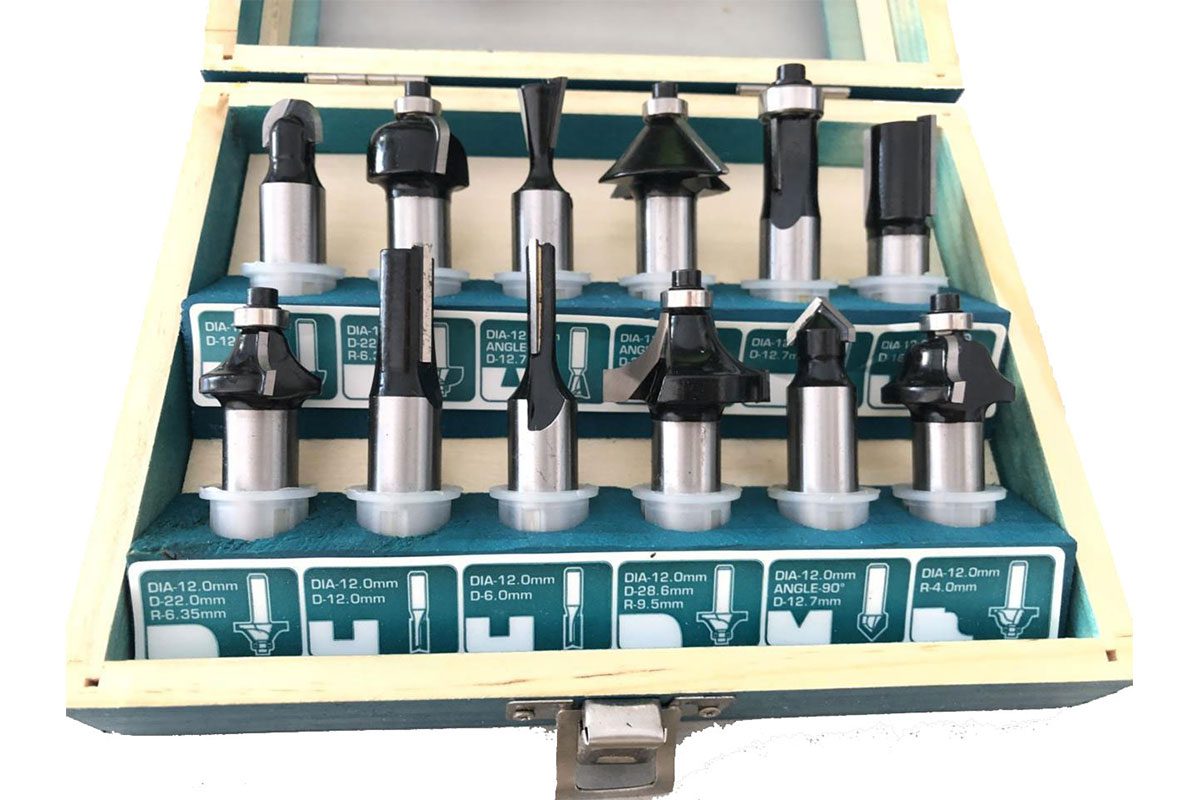 Bộ 12 mũi phay gỗ 1/2