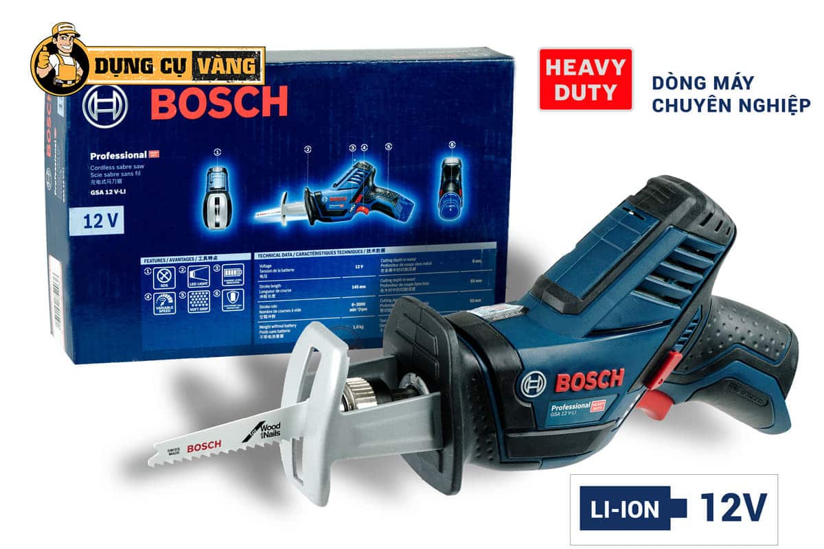 Máy cưa kiếm dùng pin Bosch GSA 12V-LI có tính đa dụng